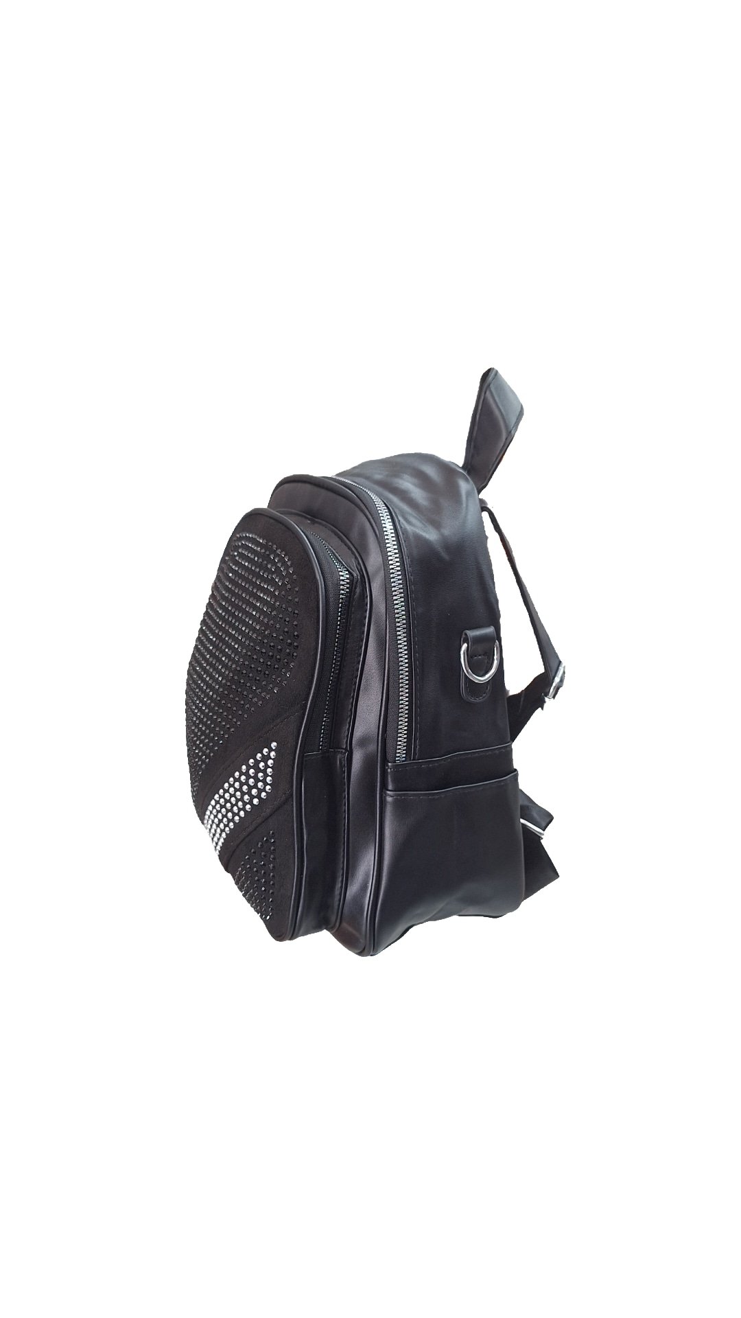 Mini Mochila com Strass Feminina na Cor Preta - Imagem 3